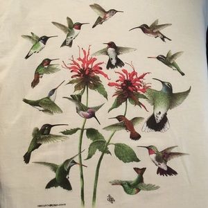 Hummingbirds cream colored shirt Gildan